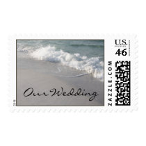 Beach Wedding Ocean Waves and Sand Postage Stamps