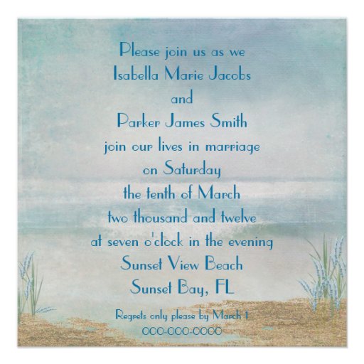 Beach Wedding Personalized Invitation