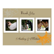 Beach Wedding Photos Thank you postcards