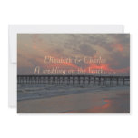 Beach Wedding -- Pier and Sunset Personalized Invite