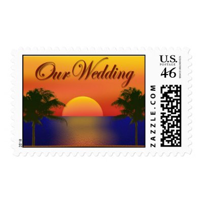 Beach Wedding Postage STamps