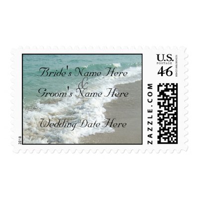 Beach Wedding Postage Stamps