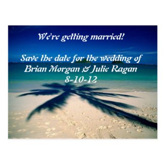 beach wedding postcard