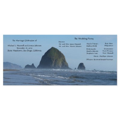 Beach Wedding Program Custom Rack Cards by ChristyWyoming