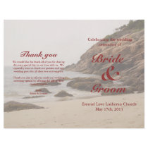 Beach Wedding Program:  Rocky Beach Flyer