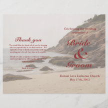 Beach Wedding Program:  Rocky Beach Flyer