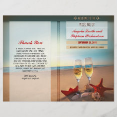 beach wedding programs full color flyer