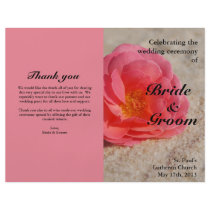 Beach Wedding Programs:  Rose on Sand Flyer Design