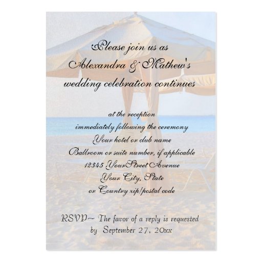beach wedding reception invitation enclosure large business reception invitation
