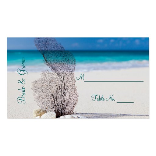 Beach Wedding Reception Place Card Setting Cards Business Cards (front side)