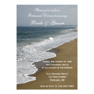 Beach Wedding Rehearsal Dinner Invitation