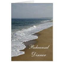 Beach Wedding Rehearsal Dinner Invitation Card