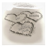 Beach Wedding Renewal - Sand Hearts-Beach Invitations