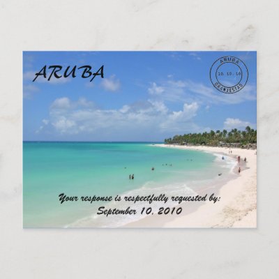 Beach wedding Response Card Post Card