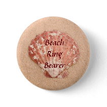 Beach Wedding Ring Bearer Button