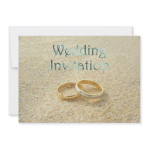 Beach Wedding Rings Wedding Invitation