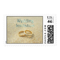 Beach Wedding Rings Wedding Invitation Postage