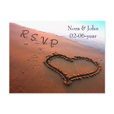beach Wedding rsvp card Postcards