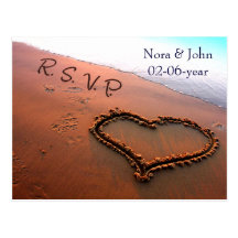 beach Wedding rsvp card Postcards