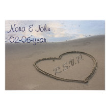 beach wedding RSVP standard 3.5 x 5 Announcements
