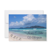 beach wedding RSVP standard 3.5 x 5 Custom Invite