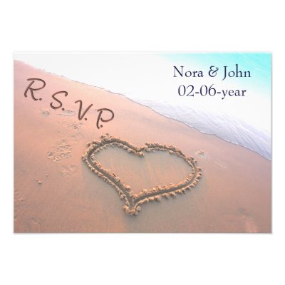 beach wedding RSVP standard 3.5 x 5 Invite
