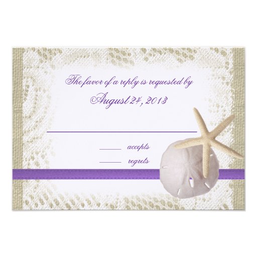 Beach Wedding Sand Dollar and Starfish Personalized Invites