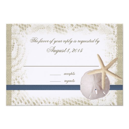 Beach Wedding Sand Dollar and Starfish Invitations