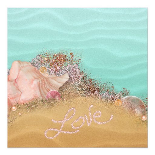 Beach Wedding Sandy Shore Custom Invitation