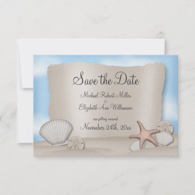 Beach Wedding Save the Date Announcements