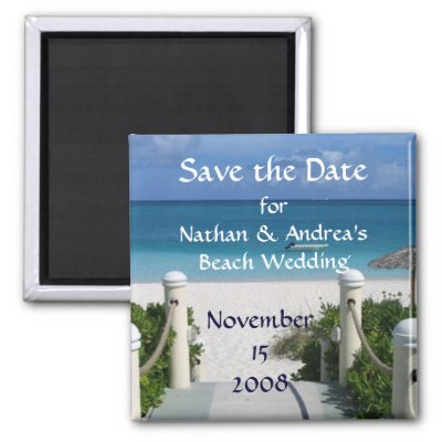 Beach Wedding &quot;Save the Date&quot; Refrigerator Magnets
