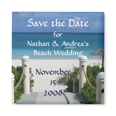 Beach Wedding &quot;Save the Date&quot; Refrigerator Magnets