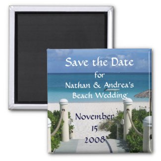 Beach Wedding "Save the Date" Refrigerator Magnets