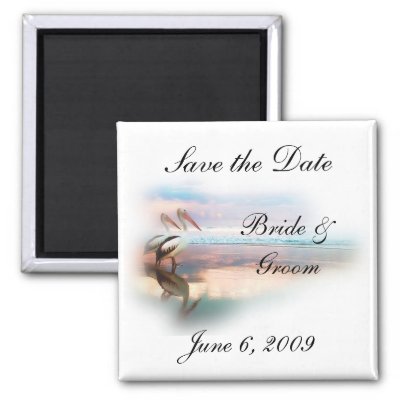 Beach Wedding Save the Date Magnets