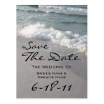 Beach Wedding Save The Date - Ocean Waves & Sand Postcard