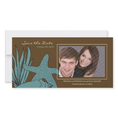 Beach Wedding Save the Date Photo Card by mazarakes