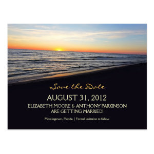 beach wedding save the date postcards
