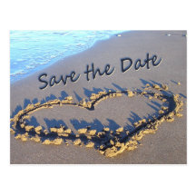 Beach Wedding Save the Date postcards