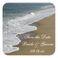 Beach Wedding Save the Date Stickers