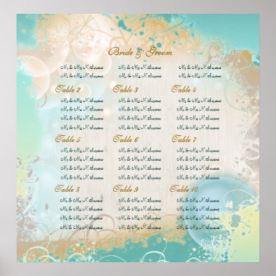 Beach wedding seating chart elegant party poster by mensgifts