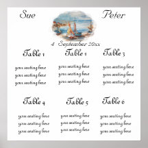 BEACH WEDDING SEATING SHART POSTERS