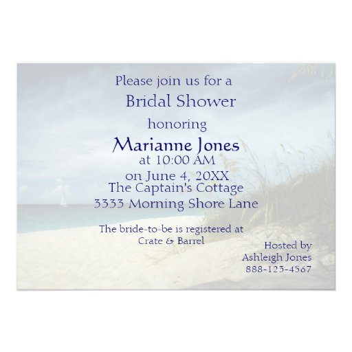 Beach Wedding Shower Invitation