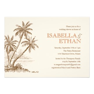 Beach Wedding Shower Invitations