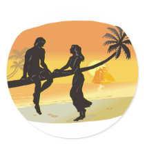 Beach Wedding Silhouette stickers by TheBridalShop Beach Wedding Silhouette stickers