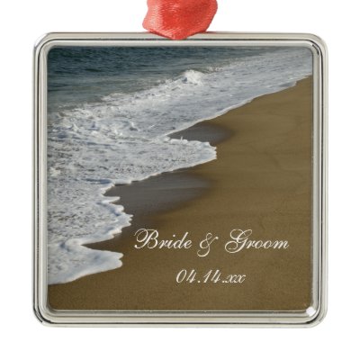 Beach Wedding Square Ornament