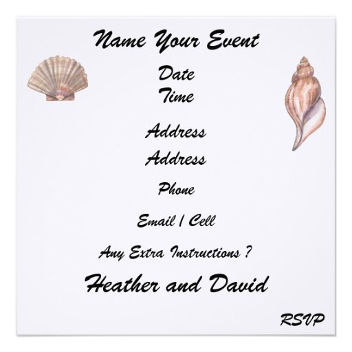 Beach Wedding - SRF Invitation