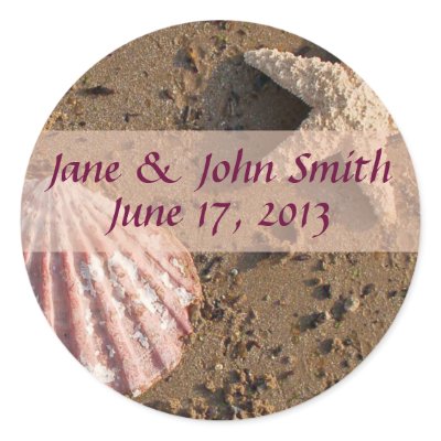 Beach Wedding Starfish and Sea Shell Seals Stickers
