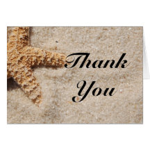 Beach Wedding Starfish Design Thank You Cards