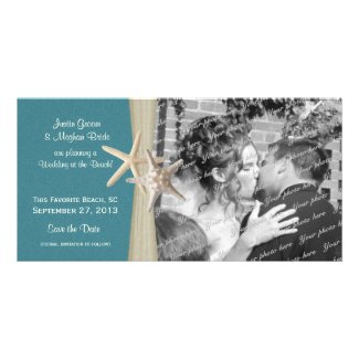 Beach Wedding Starfish Save the Date Photo Picture Card