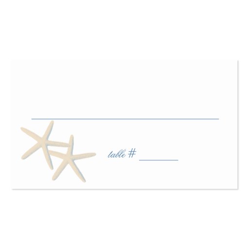 Beach Wedding Starfish Seating Card Business Card (front side)